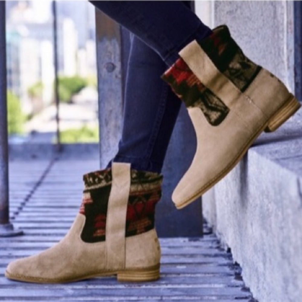 TOMS Laurel Boots- Deset Taupe Suede/Tribal Wool - Picture 8 of 8